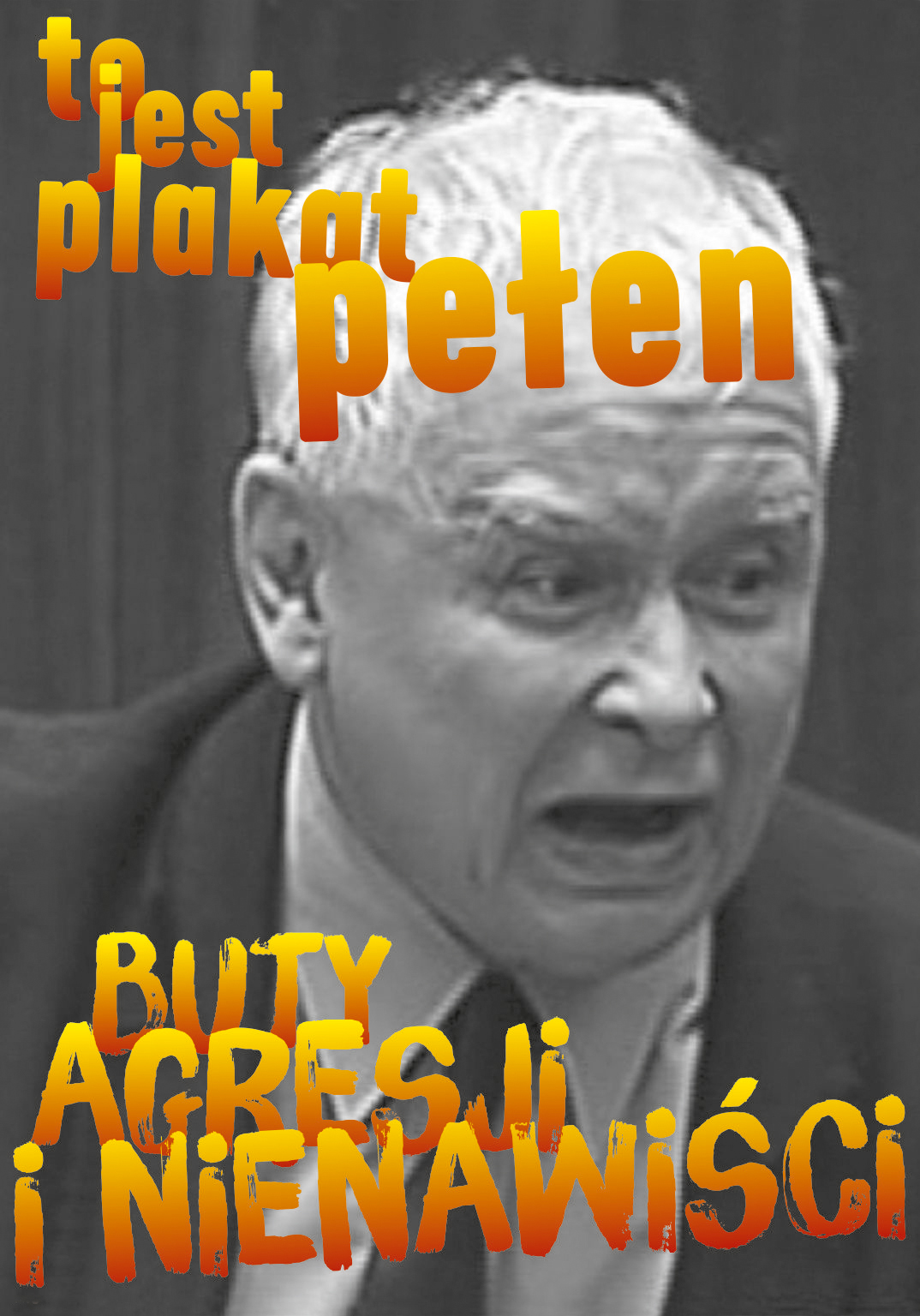 plakat pełen agresji