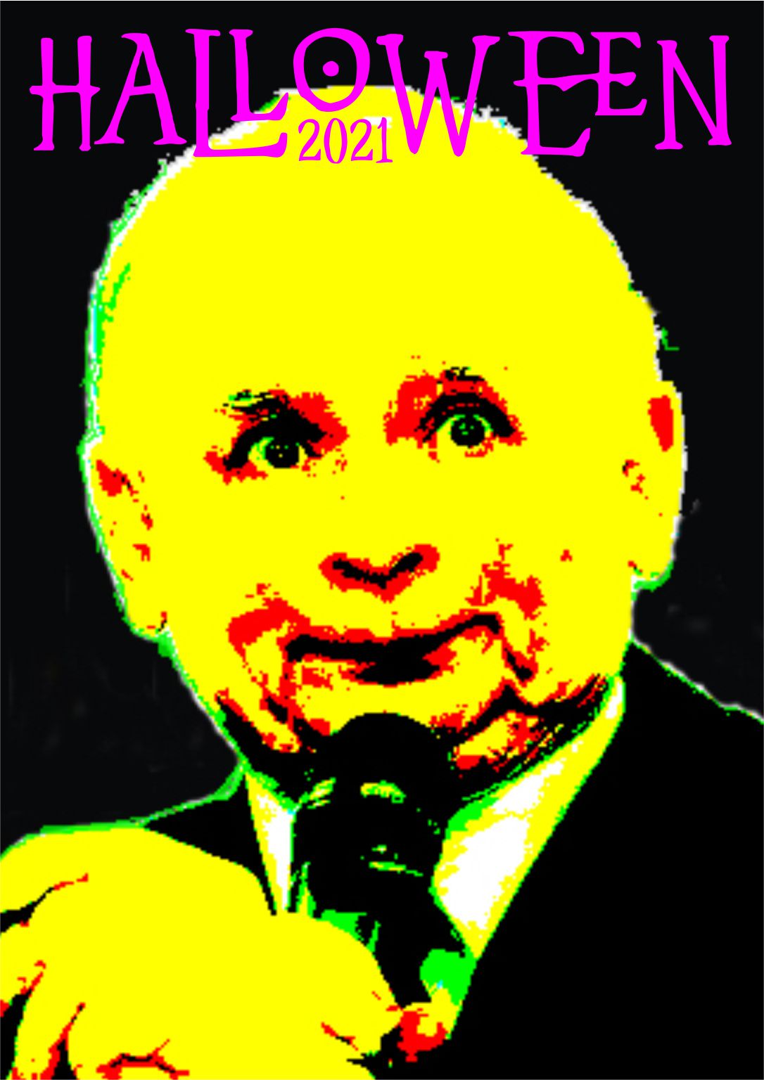 twarz znanego polityka - maska strasząca nie tylko dzieci 